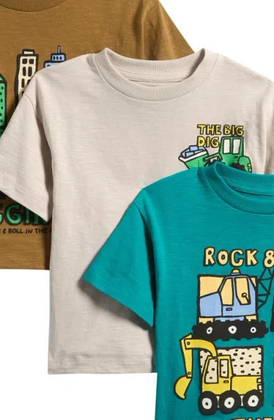 Next Kids' Digger Assorted 3-pack Cotton T-shirts In Multi
