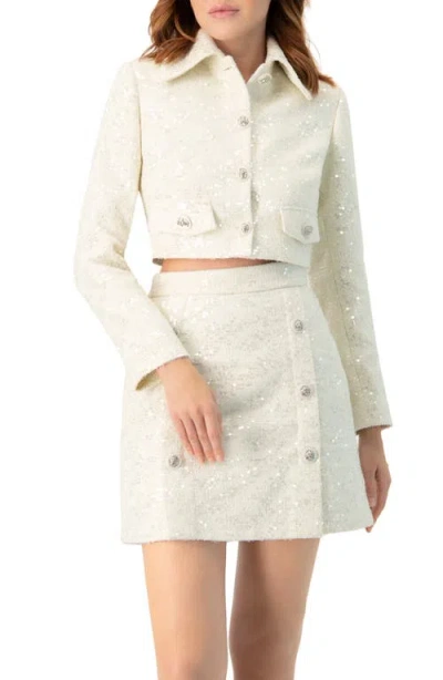 Ivonne Short Sequin Jacket In White