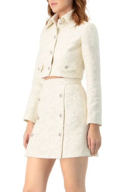 Ivonne Short Sequin Jacket In White