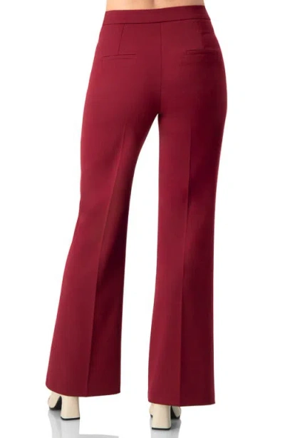 Ivonne Flared Solid Pants In Red