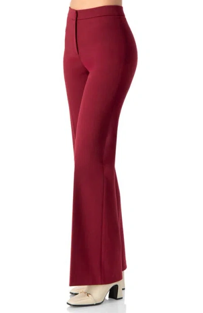 Ivonne Flared Solid Pants In Red