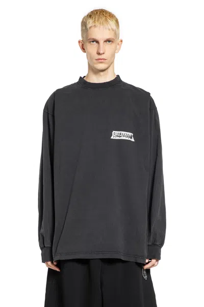 Balenciaga Oversized Logo-print Cotton-jersey T-shirt In Black