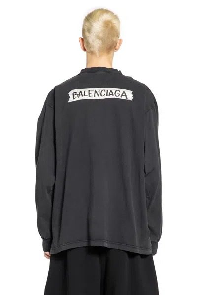 Balenciaga Oversized Logo-print Cotton-jersey T-shirt In Black