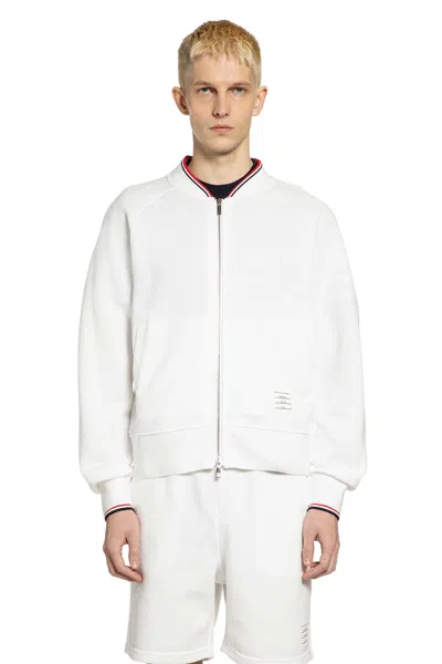 Thom Browne Bomber In Piqué Loopback In White