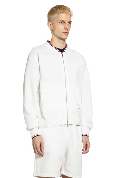 Thom Browne Bomber In Piqué Loopback In White