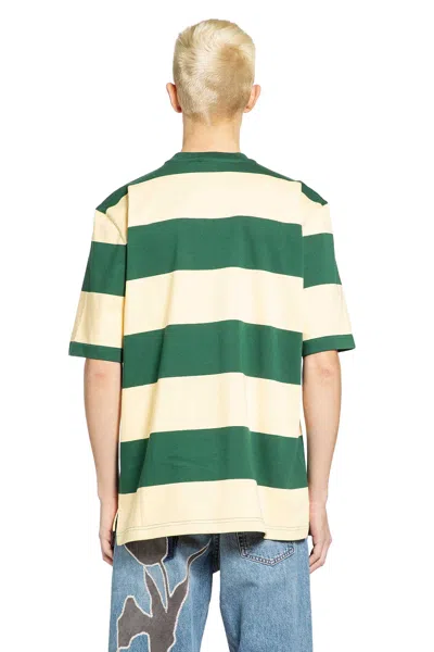 Marni Green And Yellow Maxi-stripe Cotton T-shirt In Green