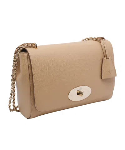 Mulberry Medium Lily Turn-lock Chain Leather Shoulder Bag In Brown