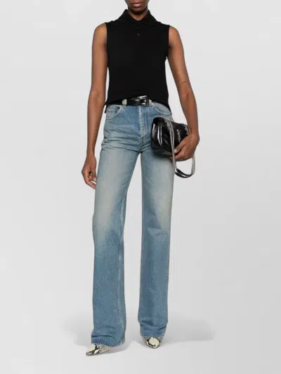 Saint Laurent Cassandre Polo Shirt In Cotton Piqu In Black