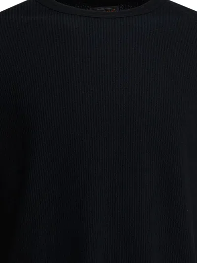 Beams Waffle-texture Long-sleeve T-shirt In Black
