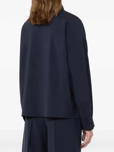 Weekend Max Mara Buttoned Pocket Overshirt In Blue