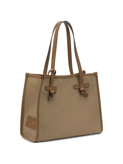 Gianni Chiarini Shoulder Bag Rectangular Shape Dual Top Handles In Brown