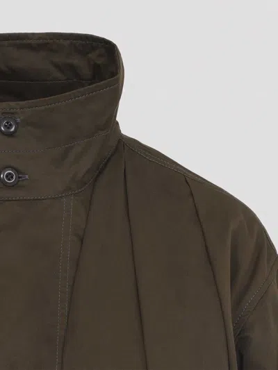 Lemaire Soft Pleated Buttoned Jacket In Brown