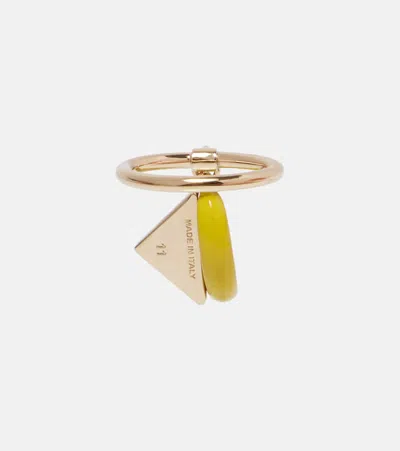 Prada Logo Ring In Gold