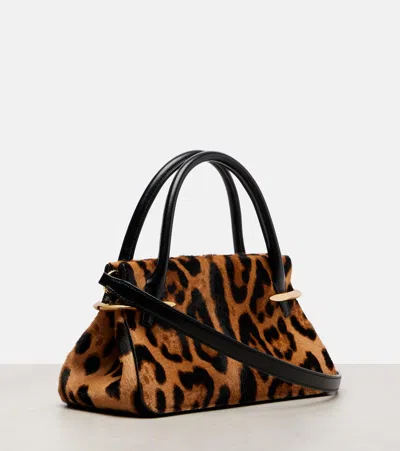 Givenchy Pinch Mini Embellished Leopard-print Calf-hair Shoulder Bag In Multi