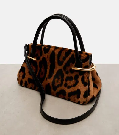 Givenchy Pinch Mini Embellished Leopard-print Calf-hair Shoulder Bag In Multi