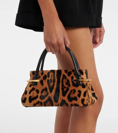 Givenchy Pinch Mini Embellished Leopard-print Calf-hair Shoulder Bag In Multi