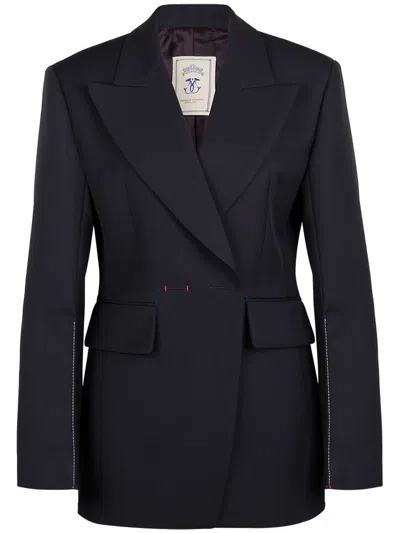 Seafarer Gilda Tailored Jacket Back Vent Lapels In Black