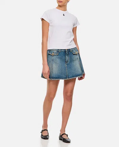 Alexander Mcqueen Skull Embroidered Regular Fit T-shirt In White