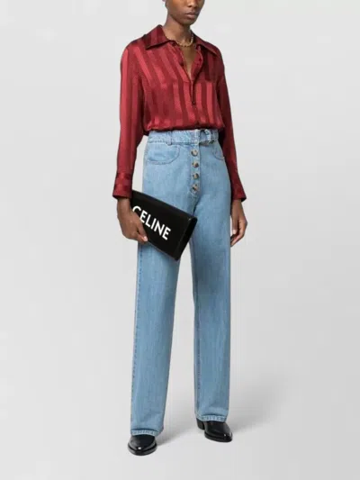 Celine Lambskin Asymmetric Rectangular Clutch Bag