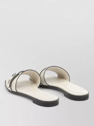 Tory Burch Sandals Open Toe Flat Sole Decorative Buckle In Neutral