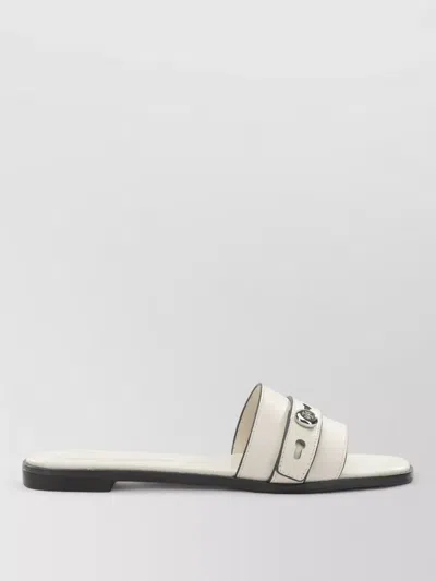 Tory Burch Sandals Open Toe Flat Sole Decorative Buckle In Neutral