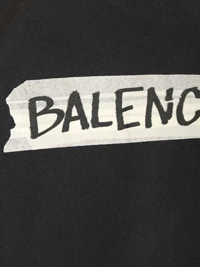 Balenciaga Medium Fit Masking Tape Logo Dry Jersey T-shirt In Black