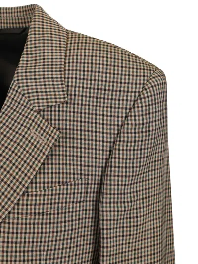 Balenciaga Tailored Wrap Jacket With Checkered Design For Women In Green