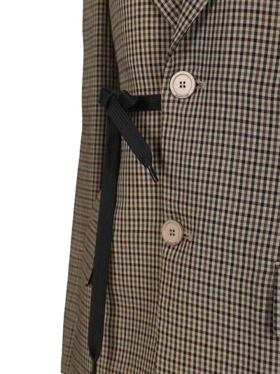 Balenciaga Tailored Wrap Jacket With Checkered Design For Women In Green