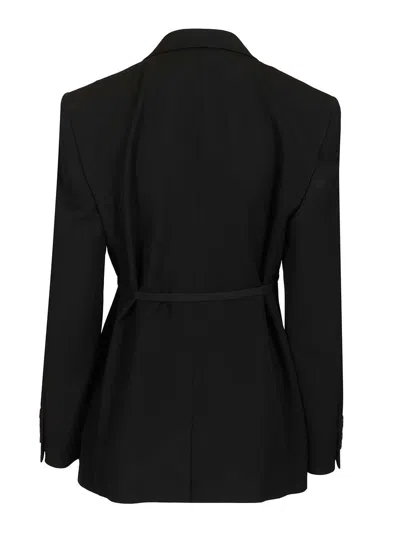 Balenciaga Tailored Wrap Wool Jacket Regular Fit In Green