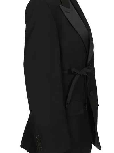 Balenciaga Tailored Wrap Wool Jacket Regular Fit In Green