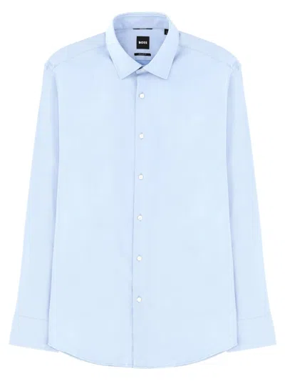 Hugo Boss Slim-fit Shirt In Structured Performance-stretch Jersey In Multi