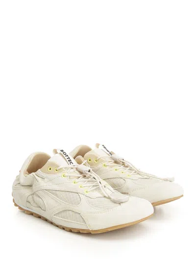 Bottega Veneta Orbit Suede Mesh Low-top Sneakers In White