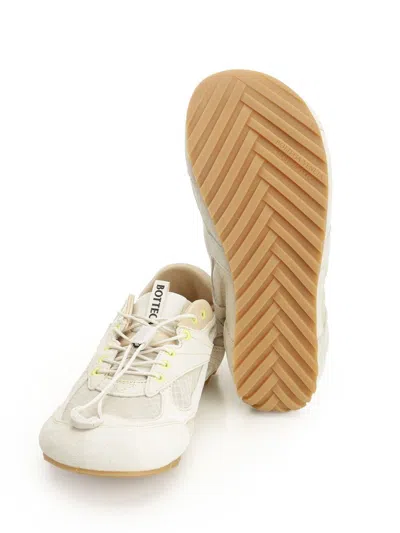 Bottega Veneta Orbit Suede Mesh Low-top Sneakers In White