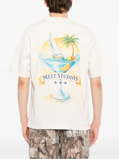 Melt Logo-print T-shirt In White