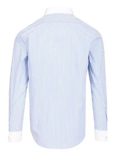 Celine Shirt Button Down Collar Striped Pattern In Blue