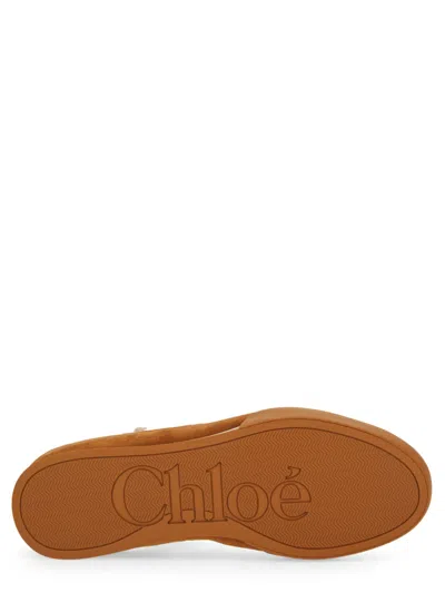 Chloé Kick Brown Sneaker With Logo Patch On The Tongue And Logo Lettering On The Back In Fabric And Suede  In Multi