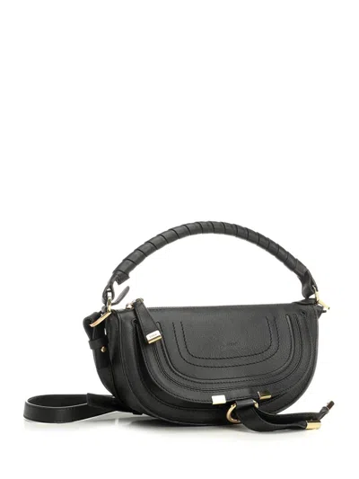Chloé Mini Marcie Shoulder Bag In Soft Leather In Black