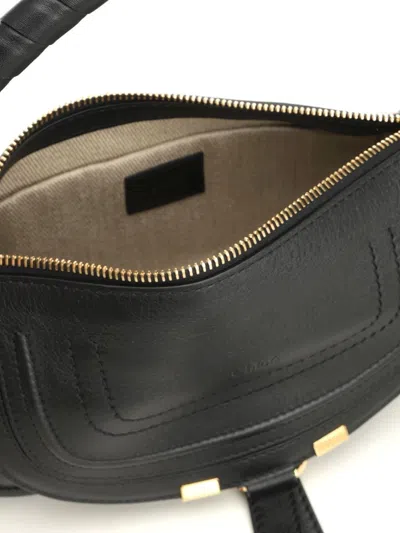Chloé Mini Marcie Shoulder Bag In Soft Leather In Black