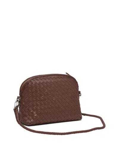 Dragon Diffusion Rectangular Woven Texture Shoulder Bag In Brown