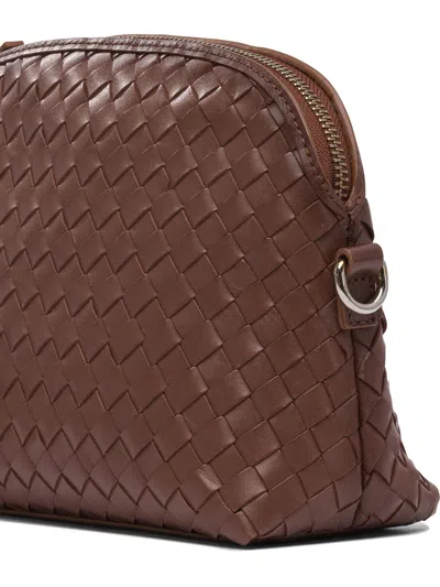 Dragon Diffusion Rectangular Woven Texture Shoulder Bag In Brown