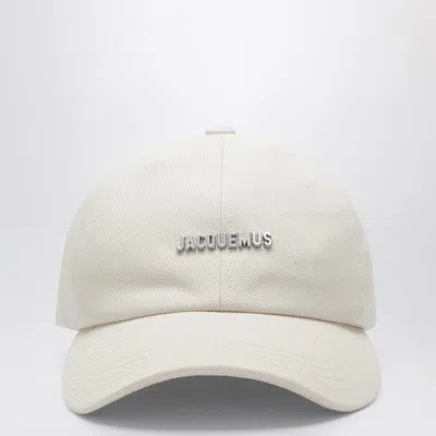 Jacquemus White Baseball Cap With Logo Women In White
