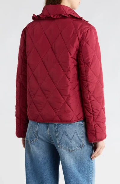 Vigoss Quilted Tie Front Jacket In Red