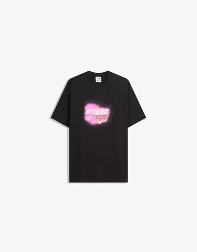 Bershka Cars Short Sleeve T-shirt In Black