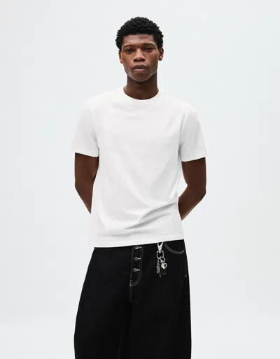 Bershka Short Sleeve T-shirt In White