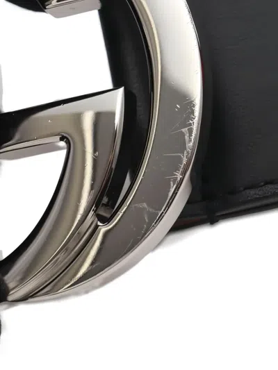 Pre-owned Gucci 2000s Interlocking G Sherry Line Belt In Blue
