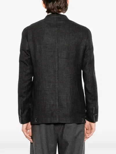 Eleventy Double-breasted Blazer In Black