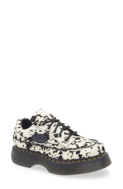Dr. Martens Buzz 5-eye Dalmatian Hair On Leather Shoes In Multi
