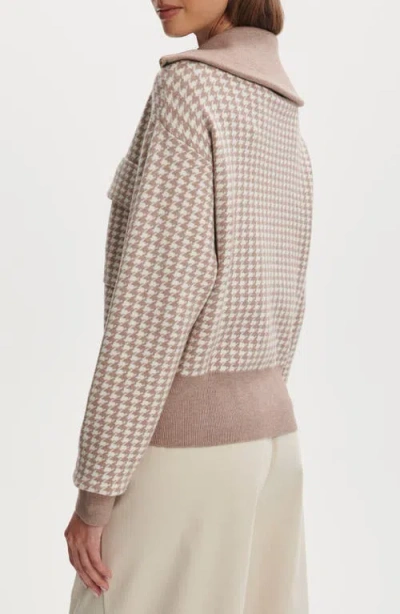 Varley Ablett Houndstooth Jacquard Zip Cardigan In Multi