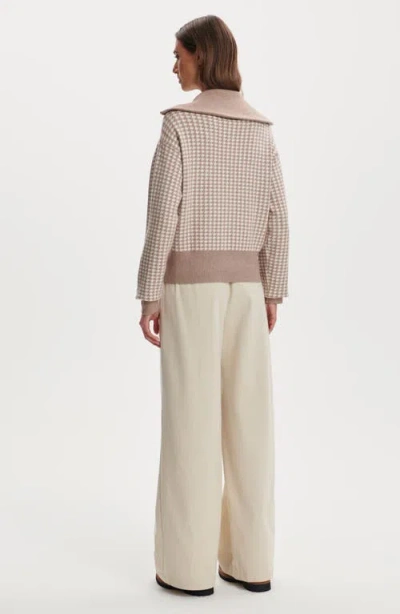 Varley Ablett Houndstooth Jacquard Zip Cardigan In Multi