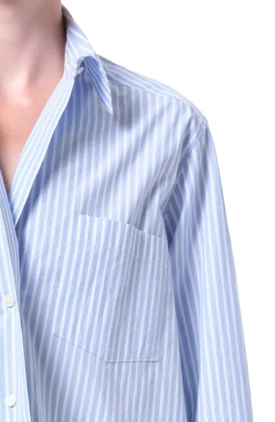 Agolde Aris Stripe Button-up Shirt In Blue